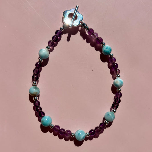 AMETHYST + LARIMAR BRACELET