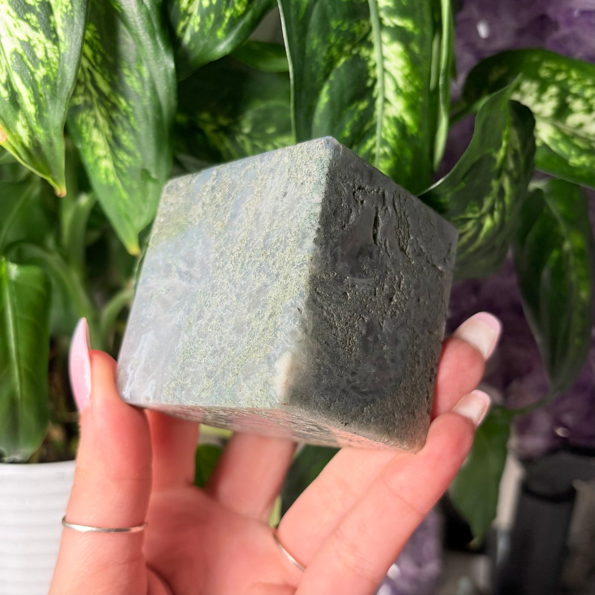 MOSS AGATE CUBES