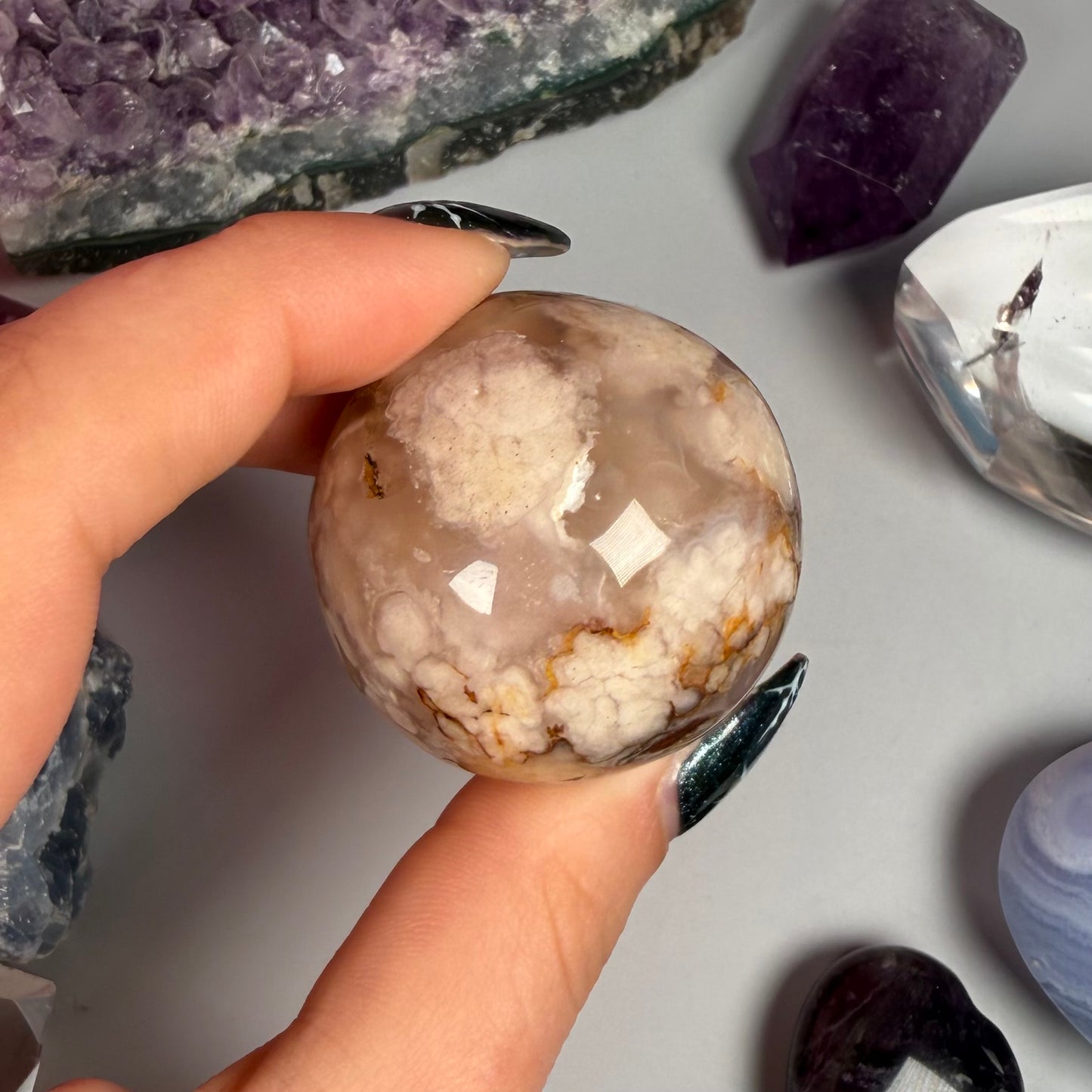 FLOWER AGATE SPHERES