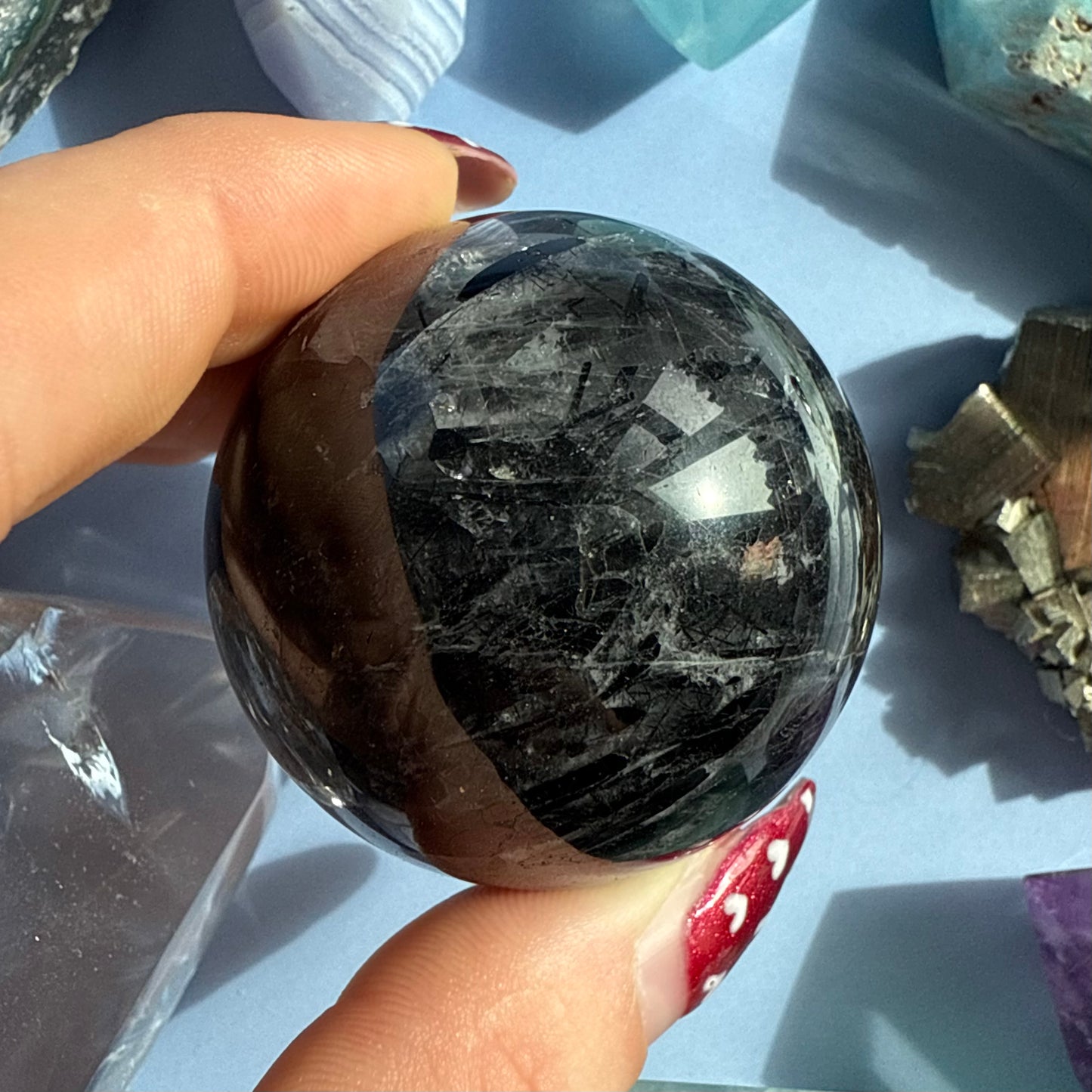 TOURMALATED QUARTZ SPHERES