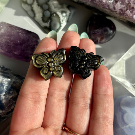 GOLD SHEEN OBSIDIAN BUTTERFLY
