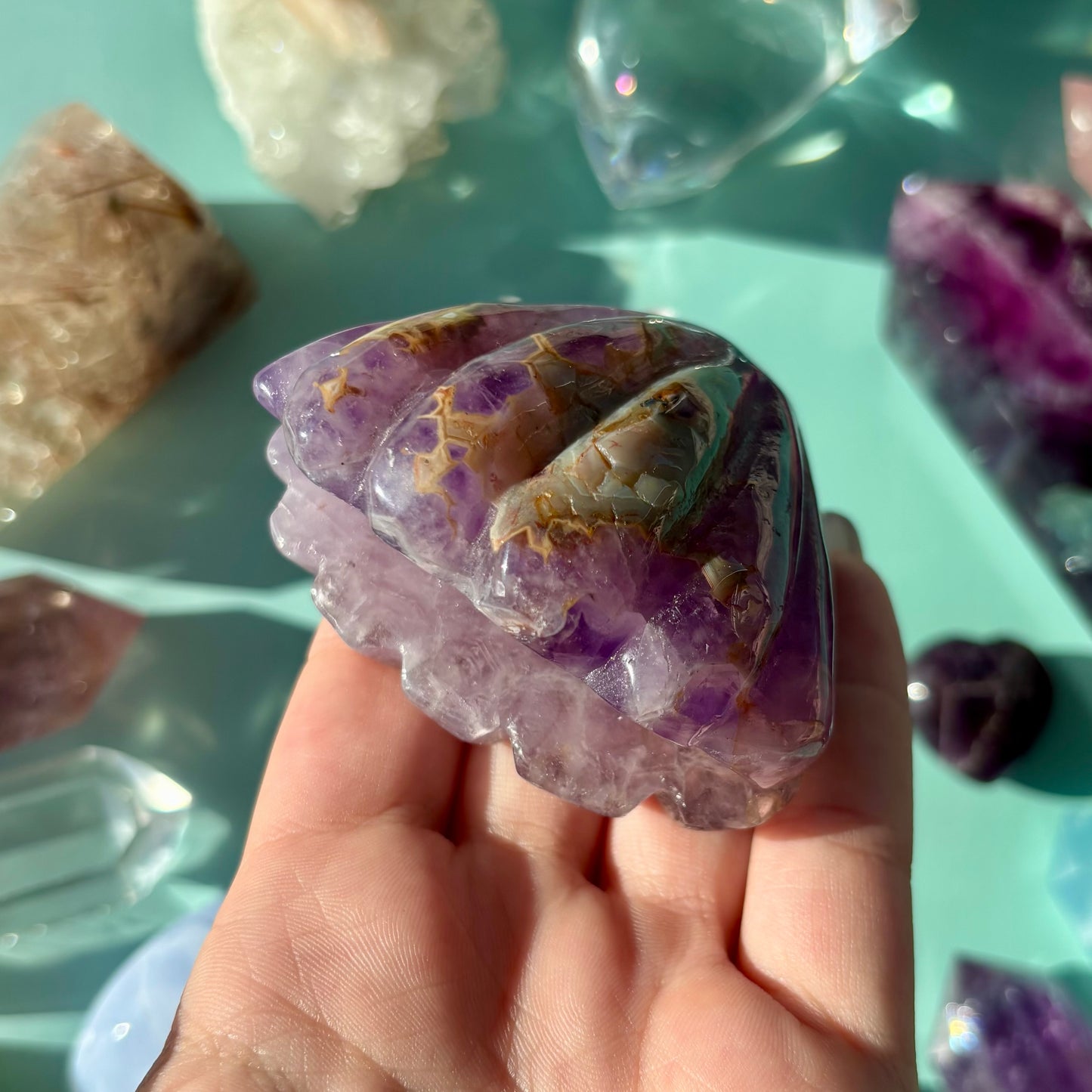 MOROCCAN AGATE / AMETHYST CLAMS
