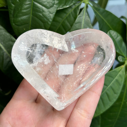 CLEAR QUARTZ HEART BOWLS