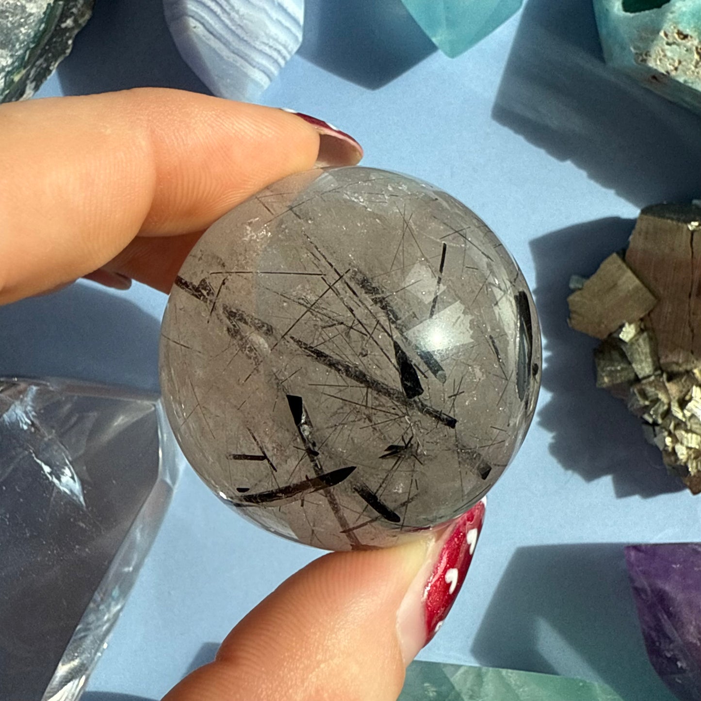 TOURMALATED QUARTZ SPHERES