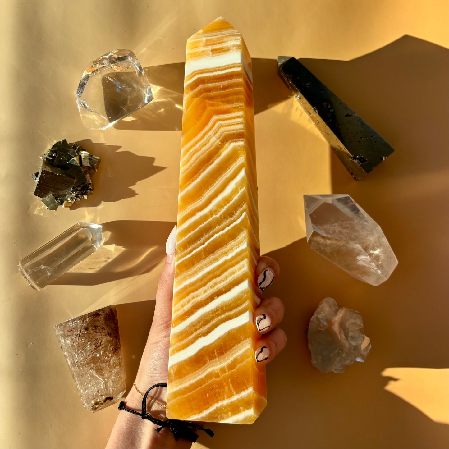 XL ORANGE CALCITE TOWERS