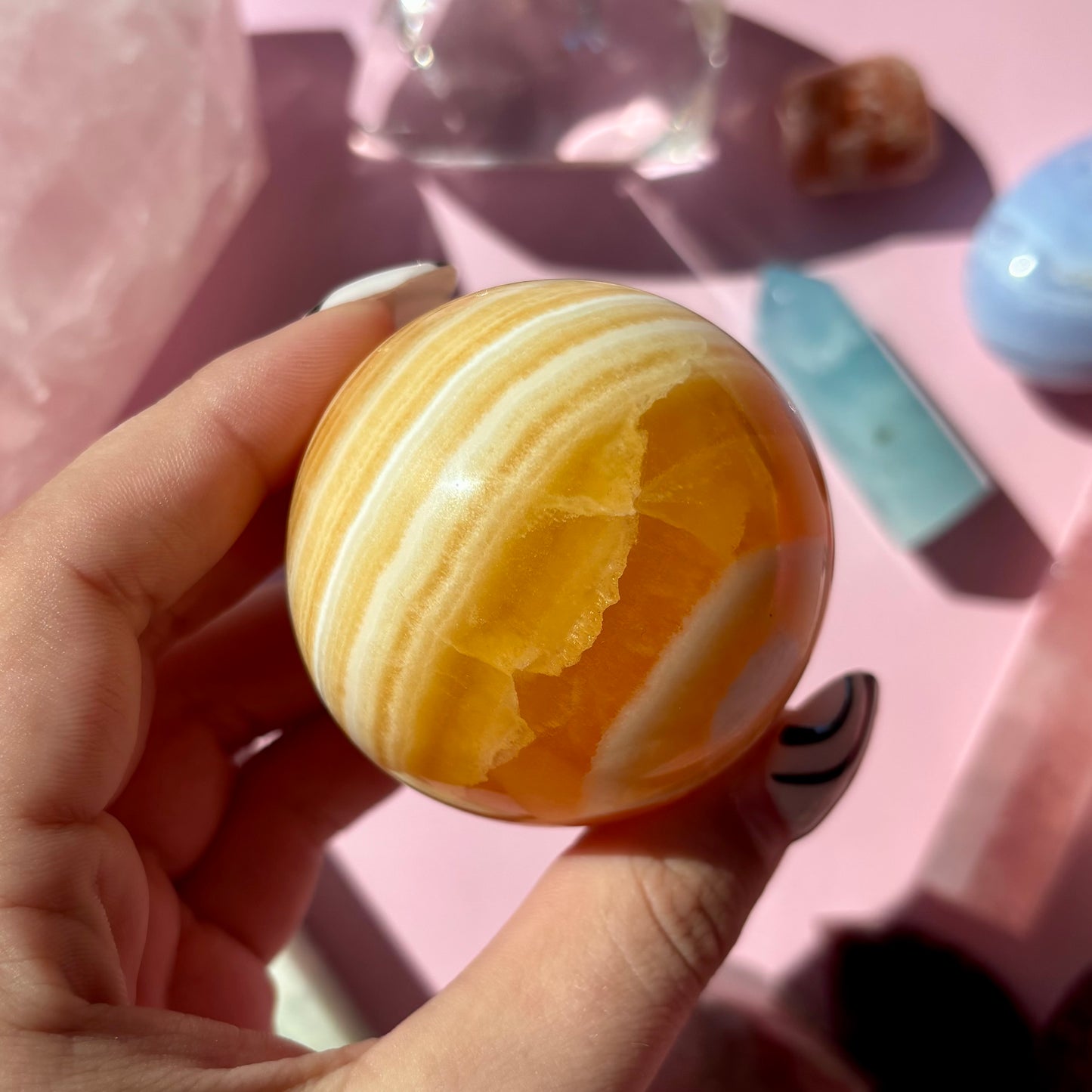 ORANGE CALCITE SPHERES