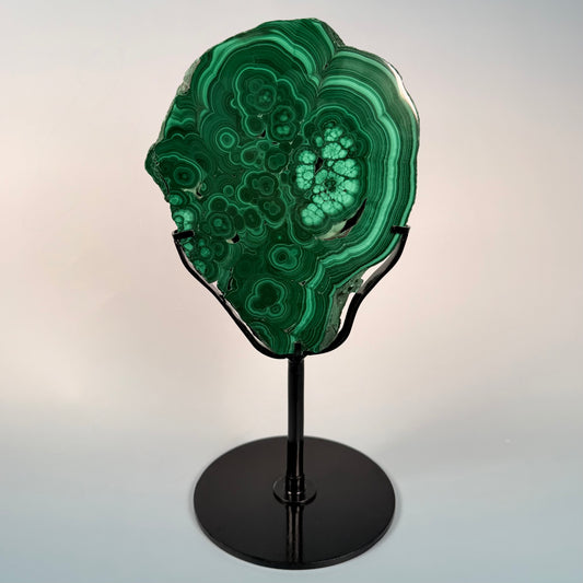 MALACHITE SLAB ON STAND - 150
