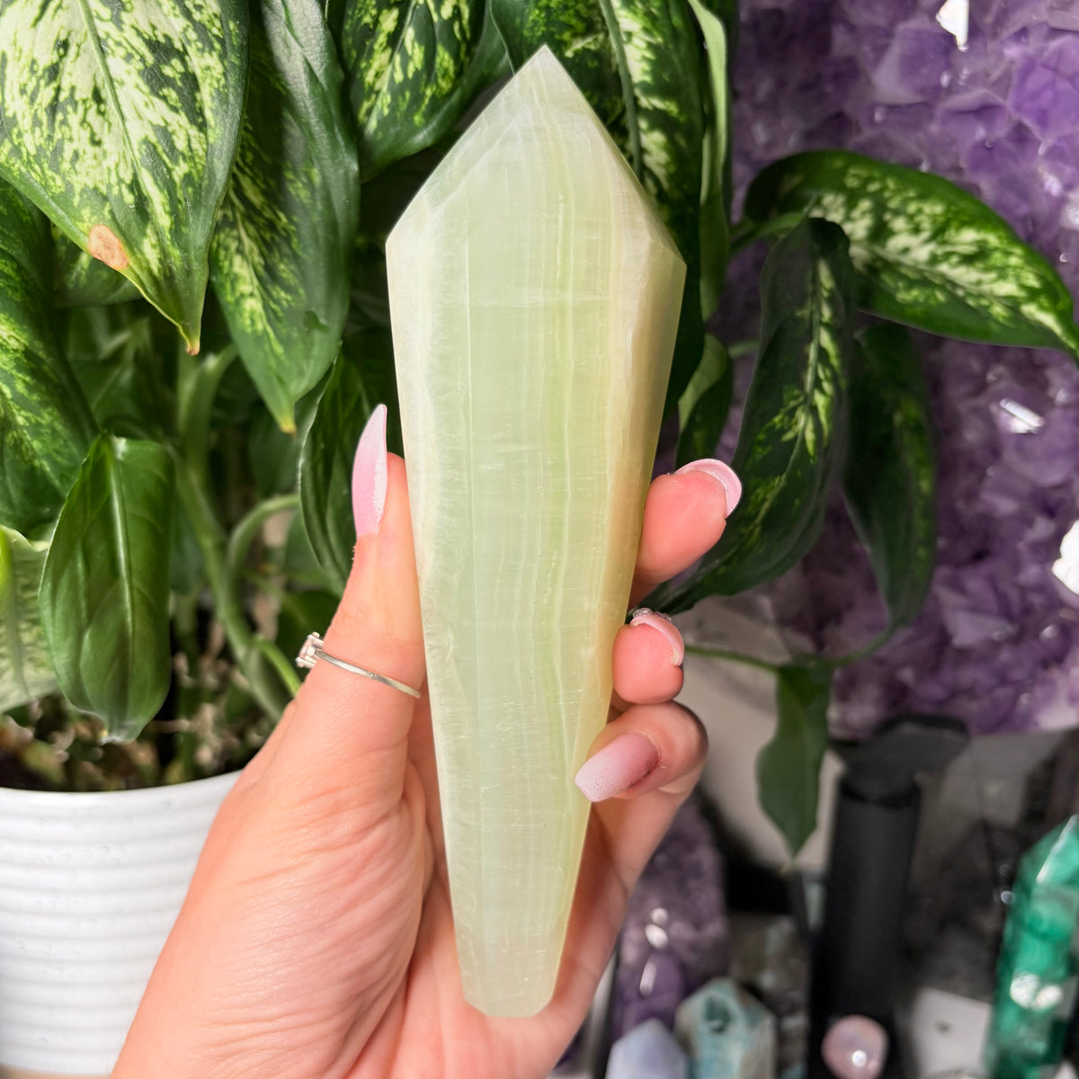 PISTACHIO CALCITE WANDS