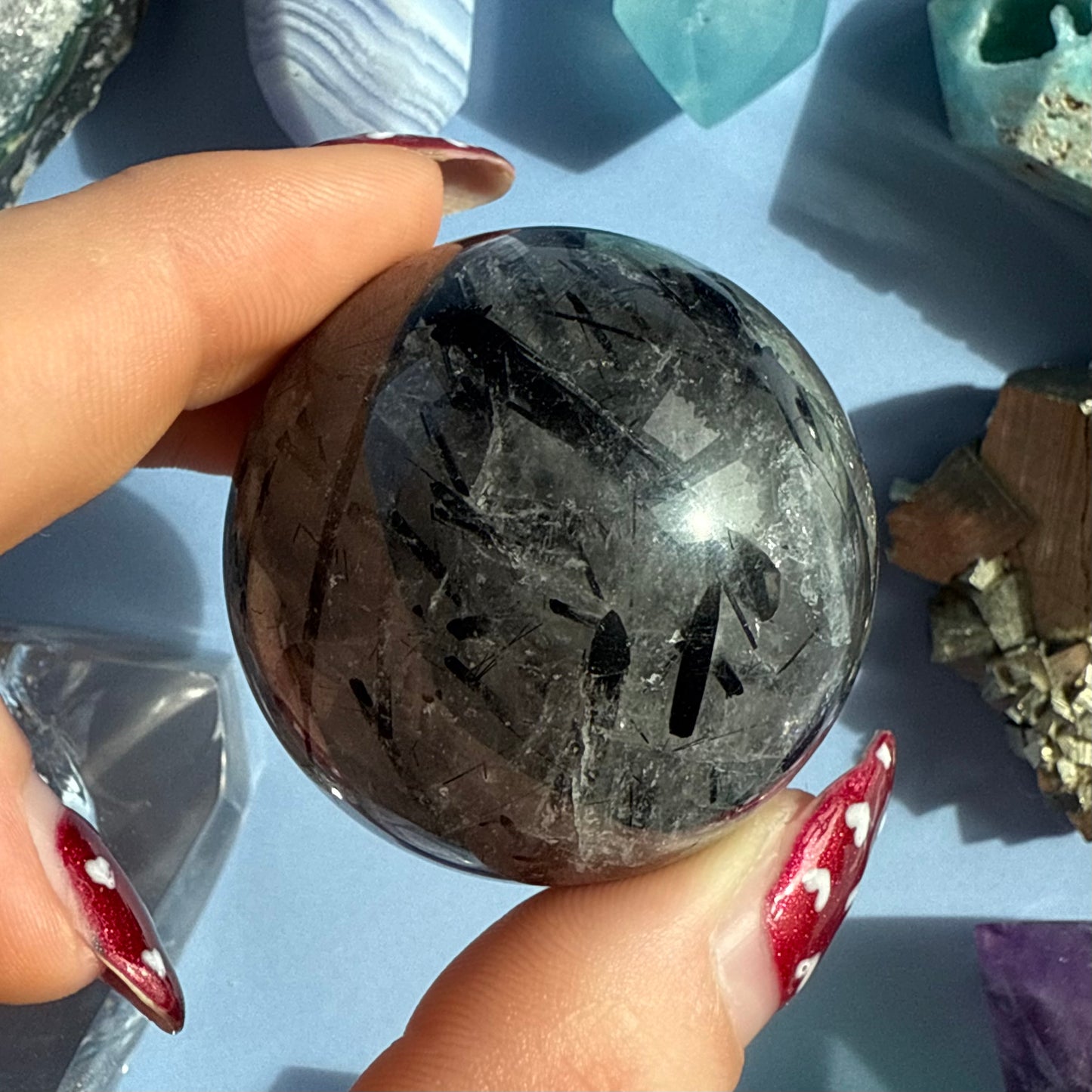 TOURMALATED QUARTZ SPHERES