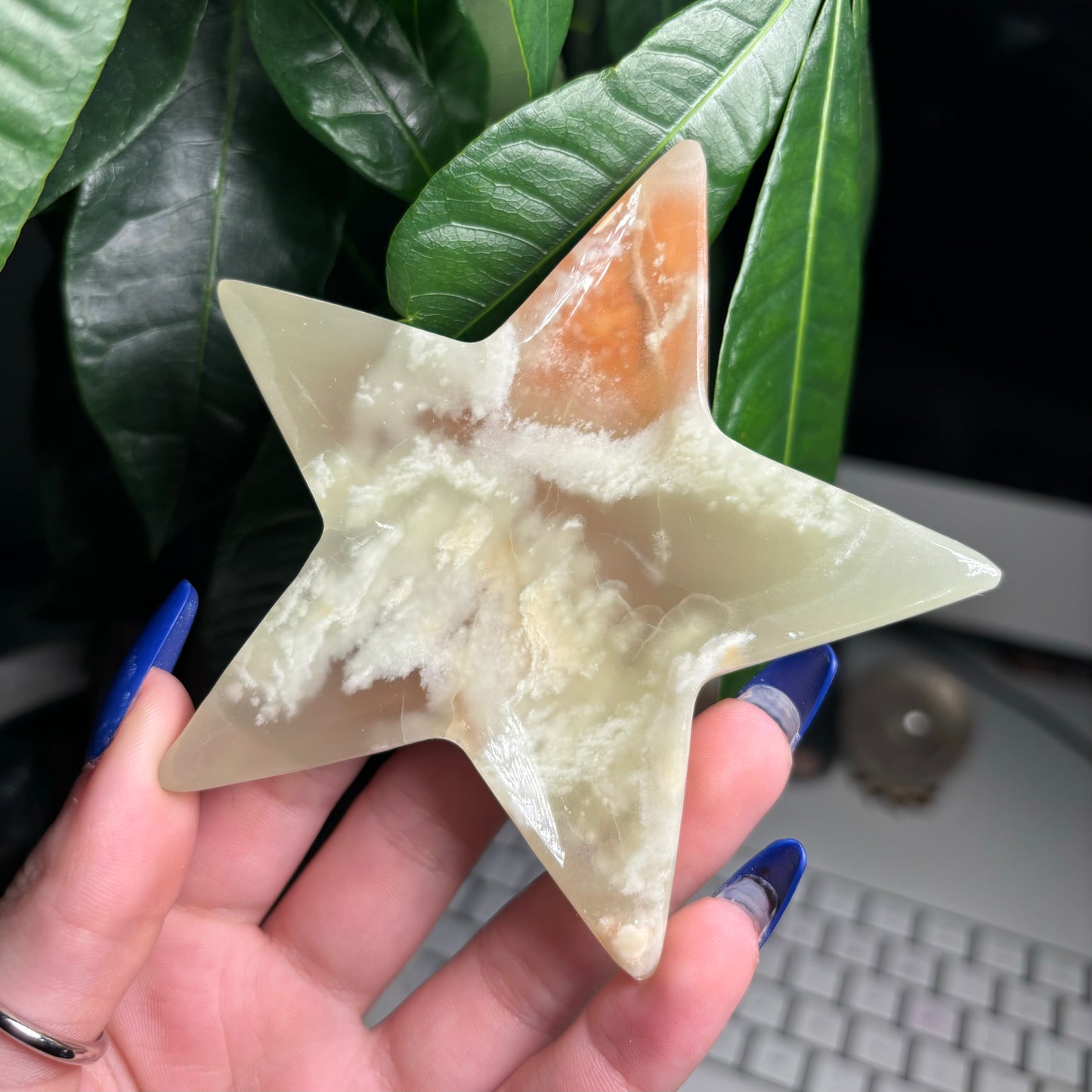 GREEN ONYX STAR DISH