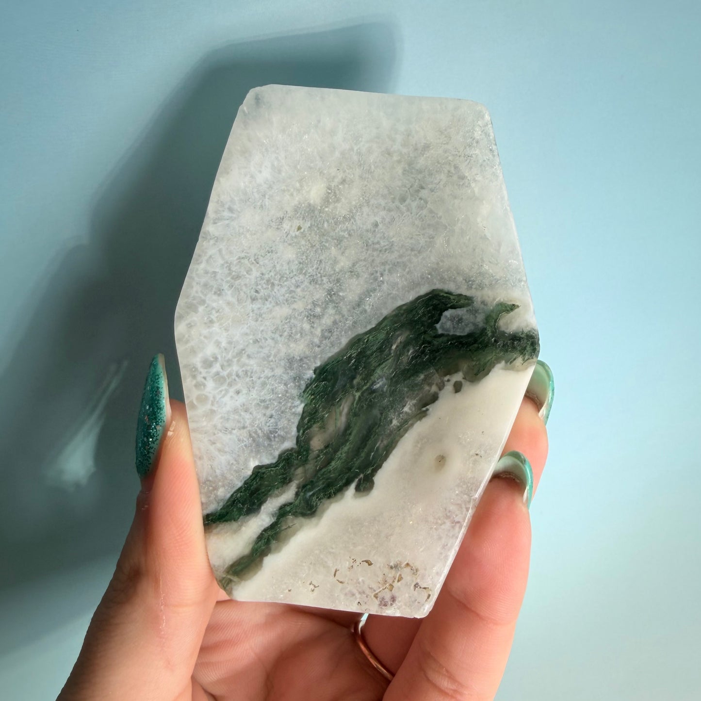 MOSS AGATE COFFIN BOWLS