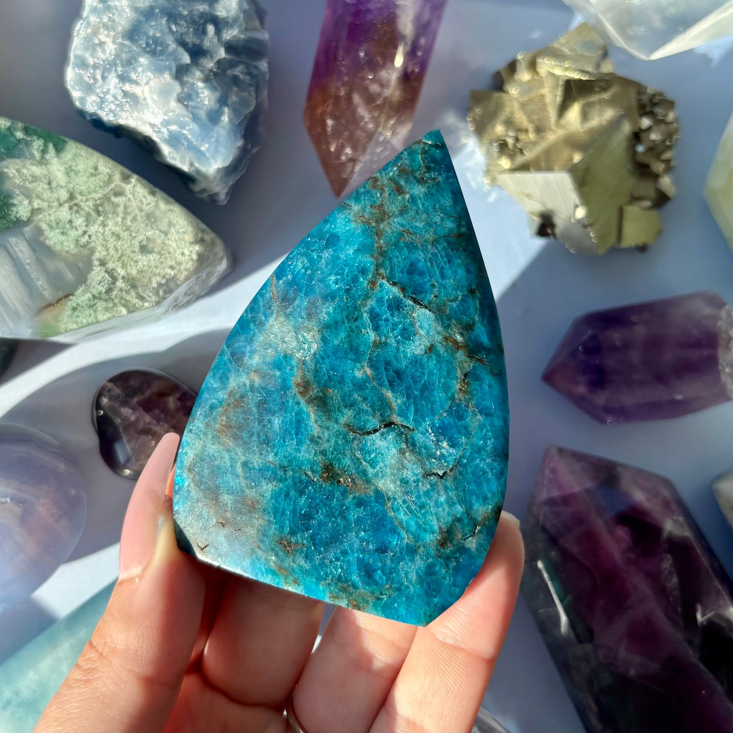 BLUE APATITE FREEFORM