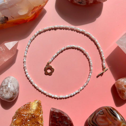 KUNZITE + BLUE LACE AGATE NECKLACE