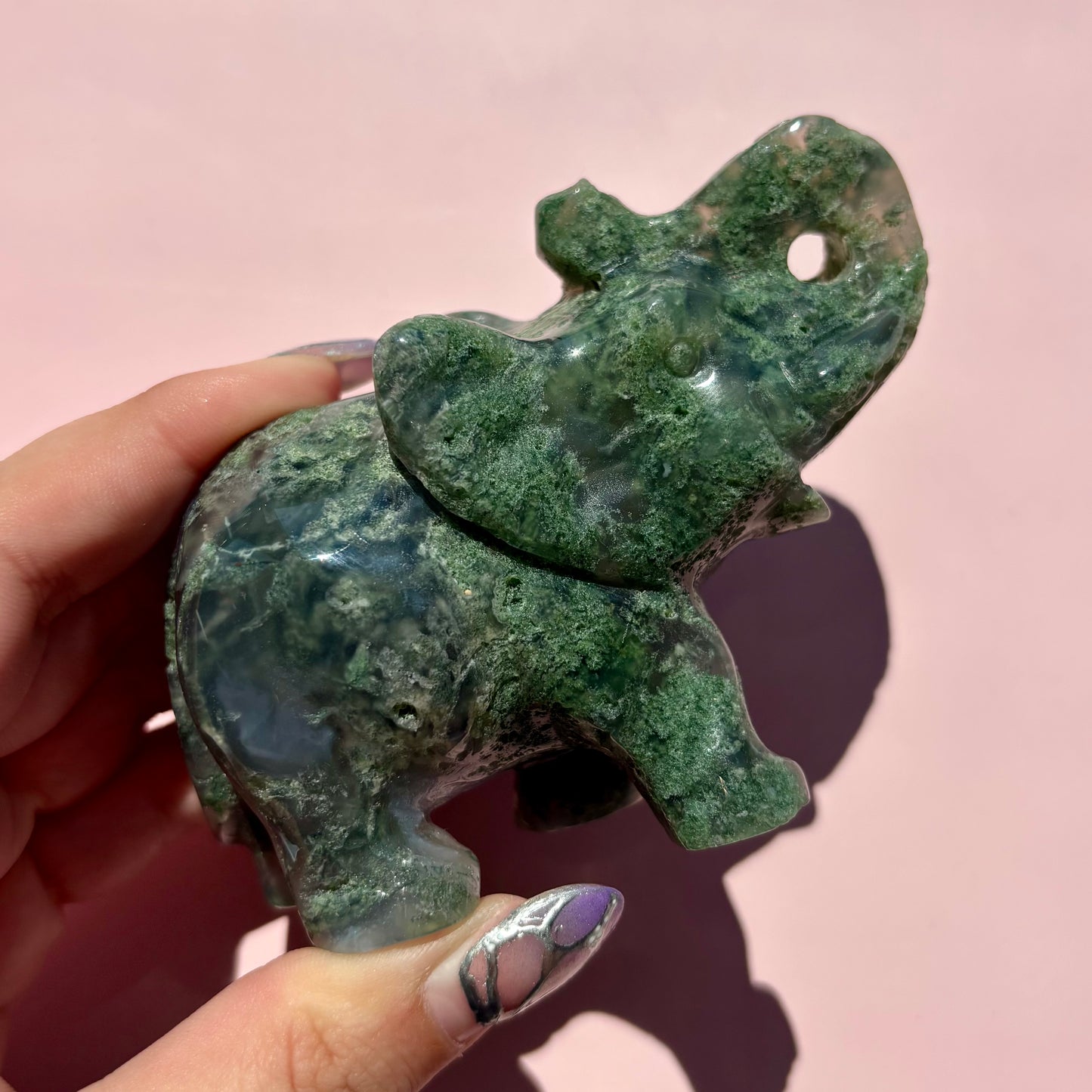 MOSS AGATE ELEPHANTS
