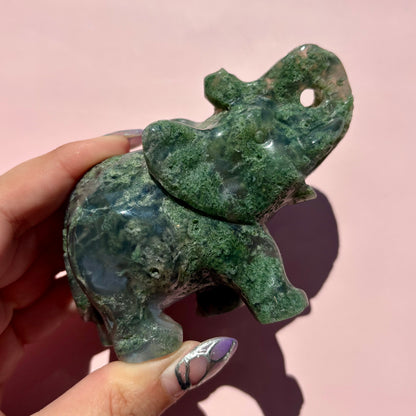 MOSS AGATE ELEPHANTS