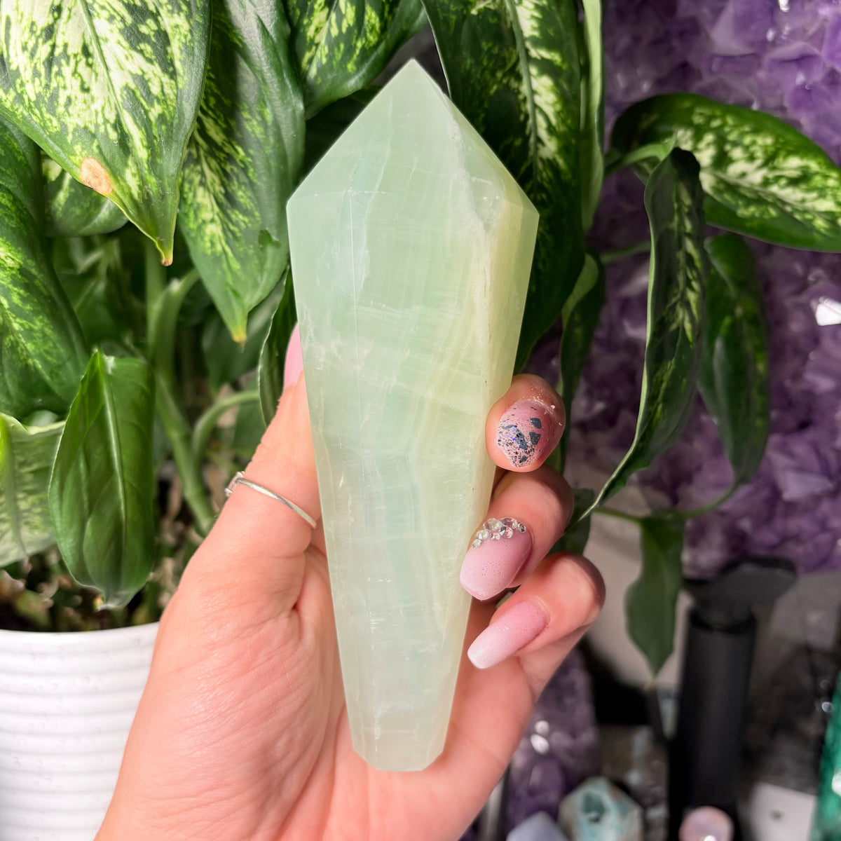 PISTACHIO CALCITE WANDS