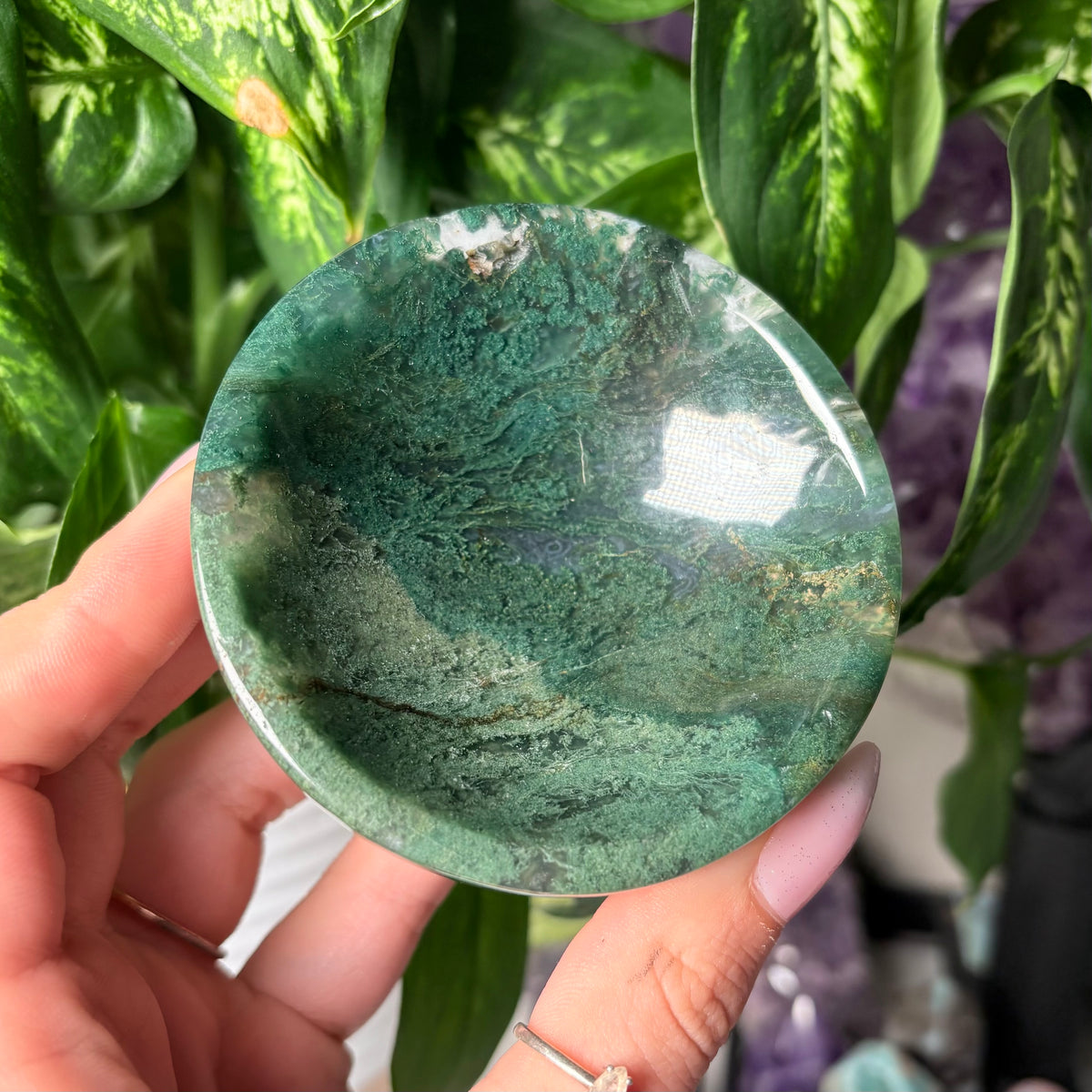 MOSS AGATE BOWL