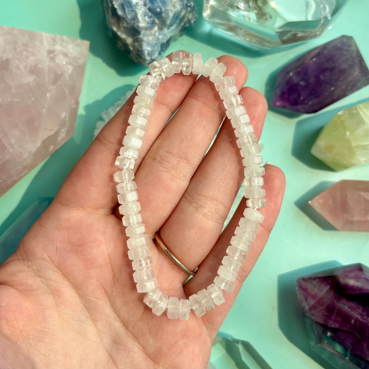 CLEAR QUARTZ FLAT BRACELET
