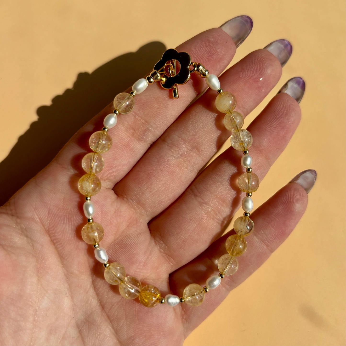 CITRINE + PEARL BRACELET