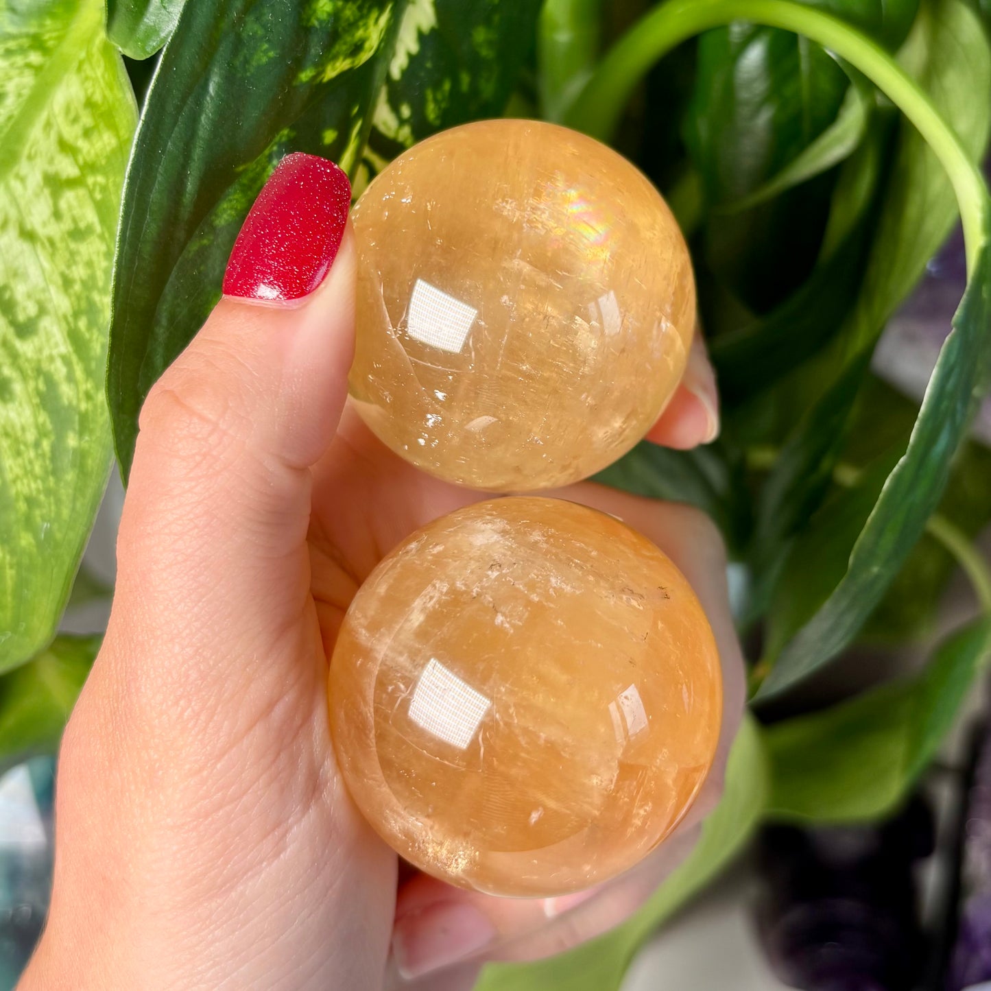 HONEY CALCITE SPHERES