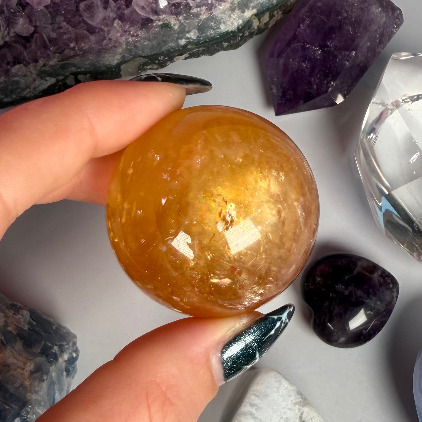 HONEY CALCITE SPHERE