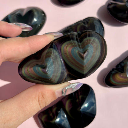 RAINBOW OBSIDIAN HEARTS
