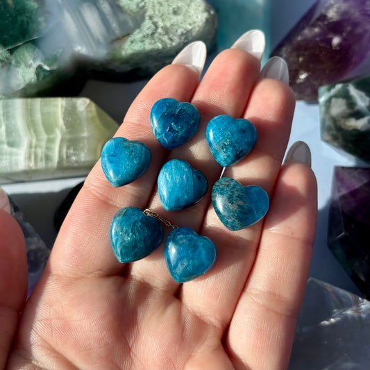 BLUE APATITE HEART - MINI