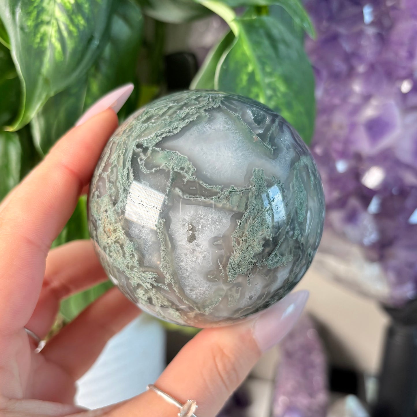 MOSS AGATE SPHERE