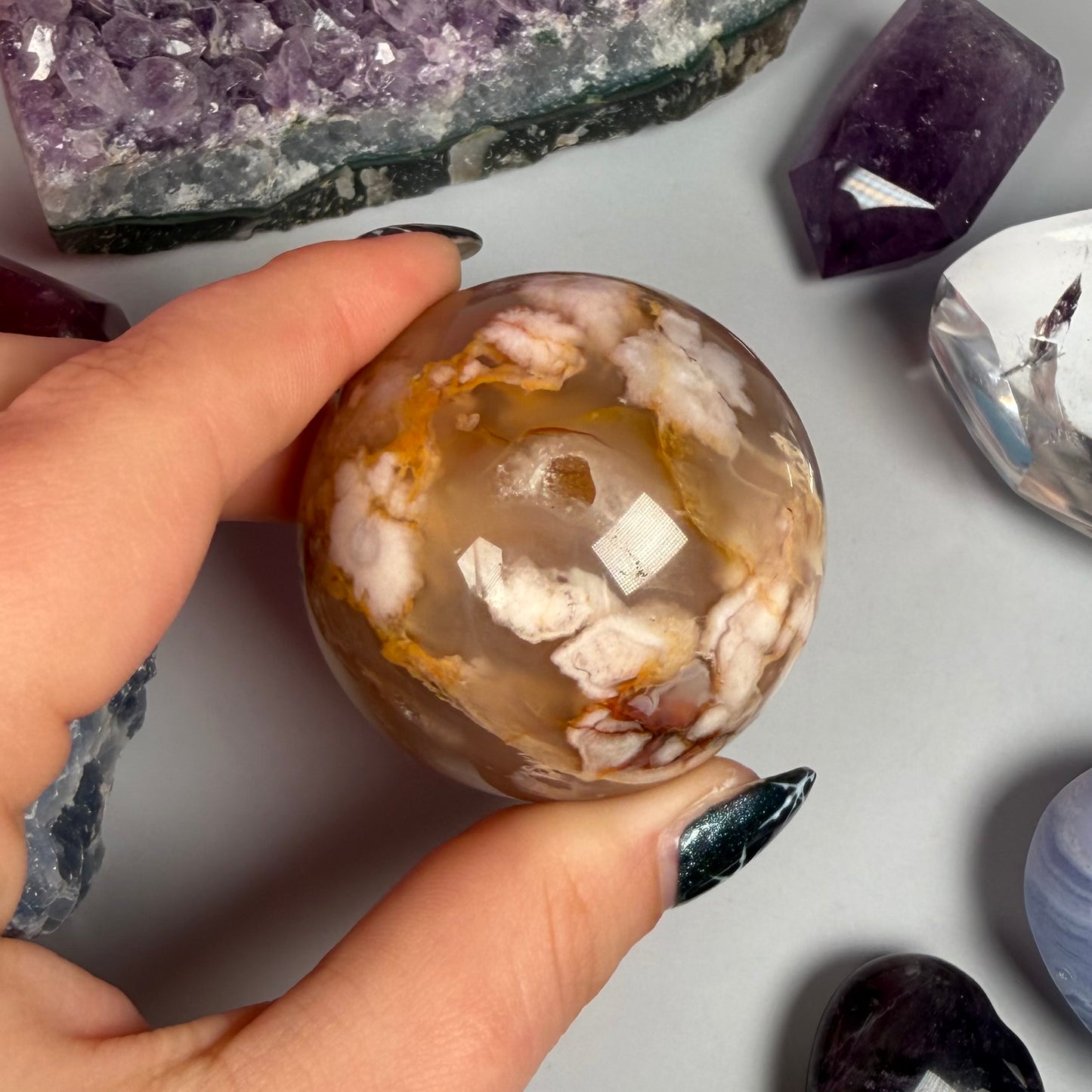 FLOWER AGATE SPHERES