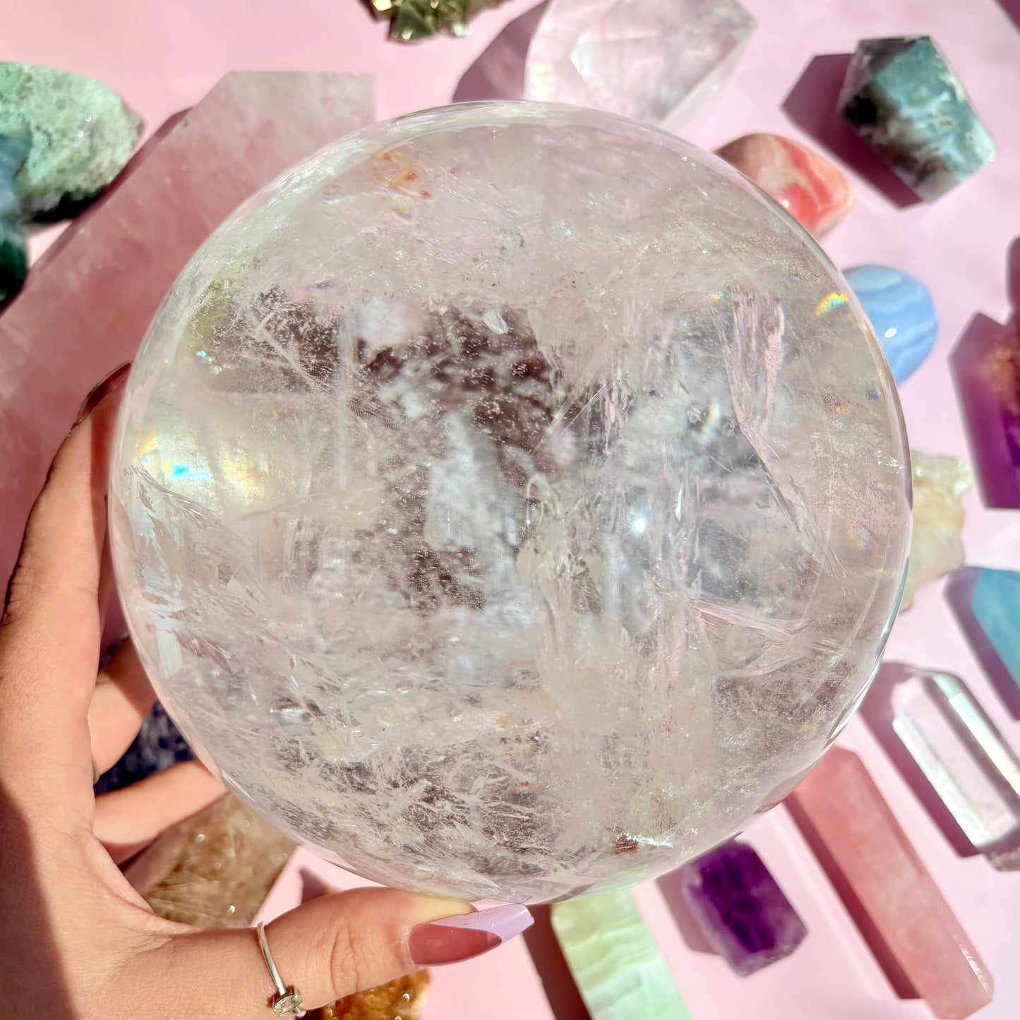 XL CLEAR QUARTZ SPHERE