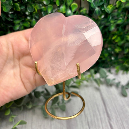 STAR ROSE QUARTZ HEARTS ON STANDS