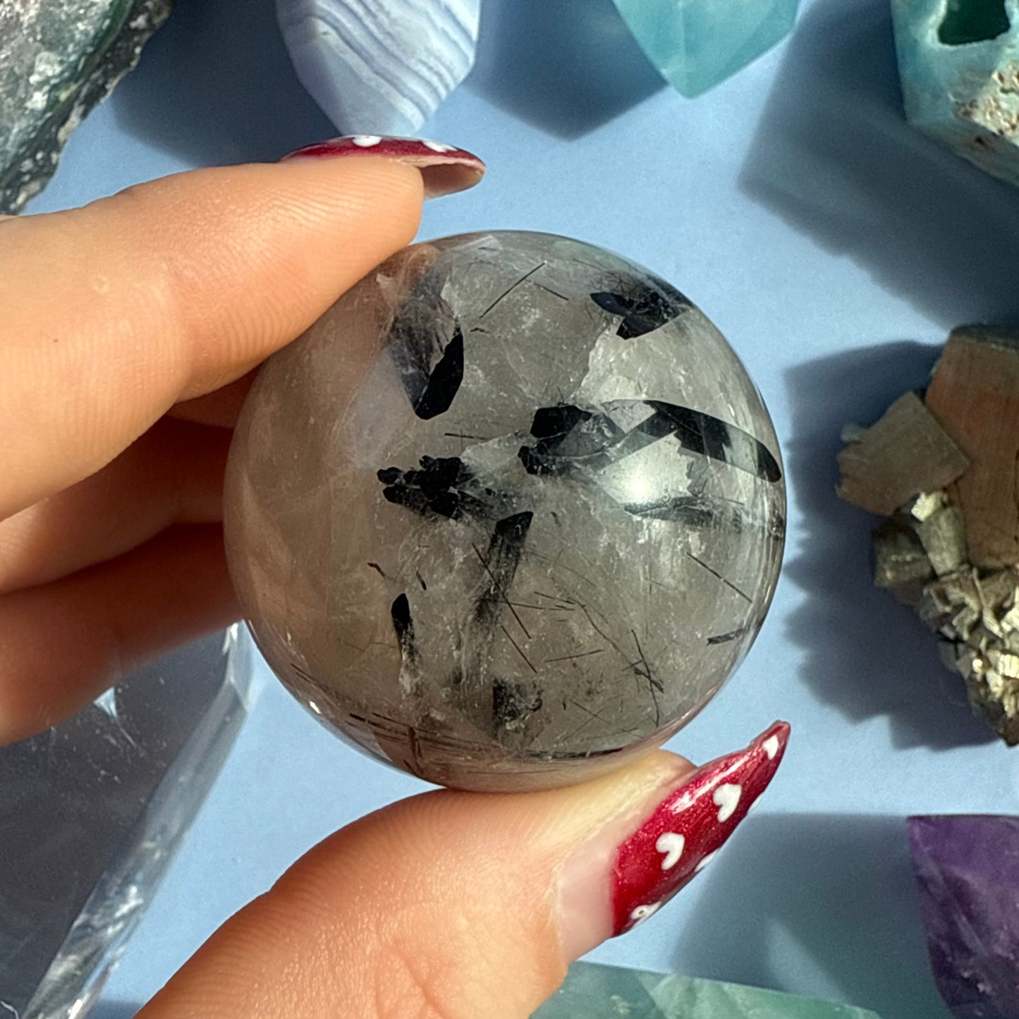 TOURMALATED QUARTZ SPHERES