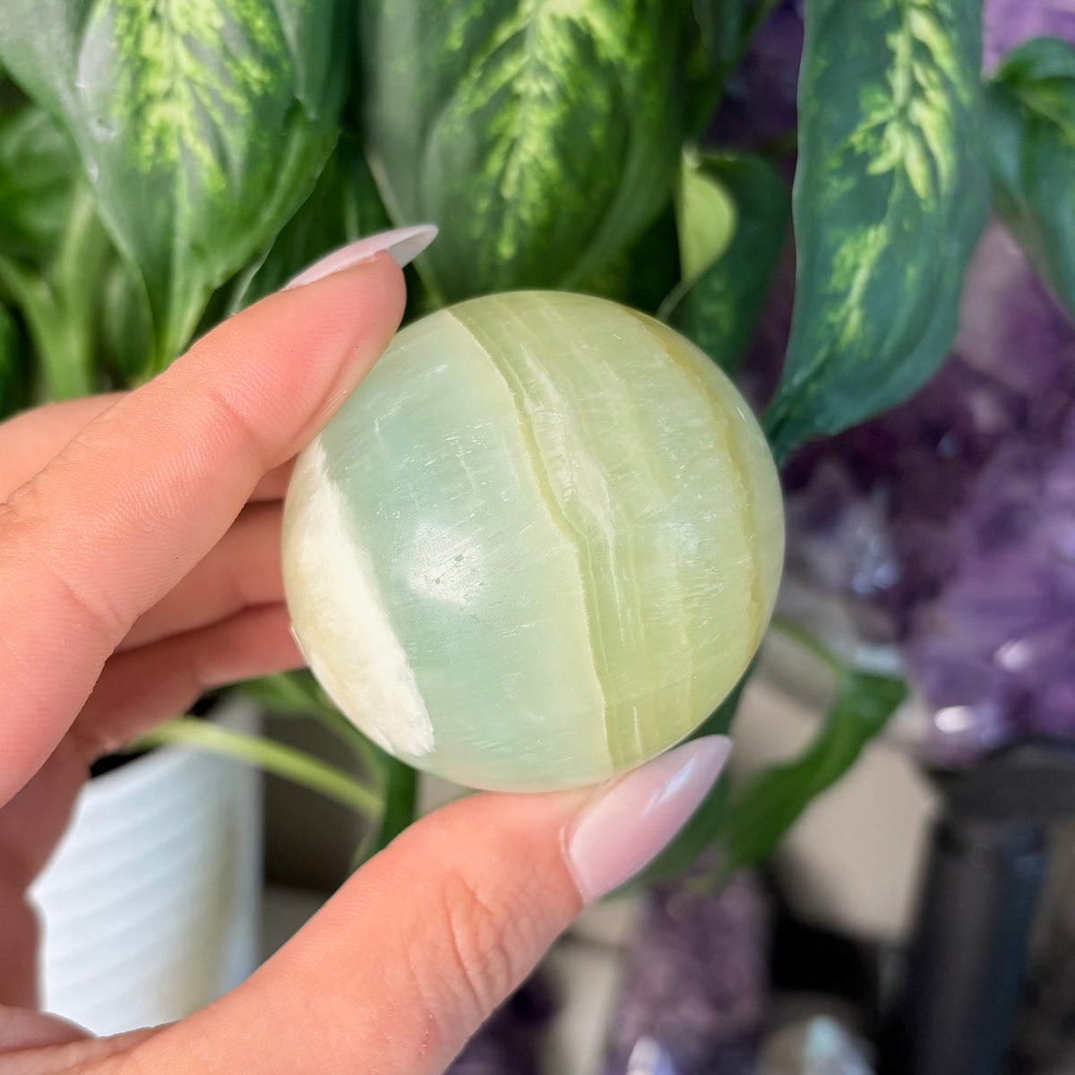 PISTACHIO CALCITE SPHERES