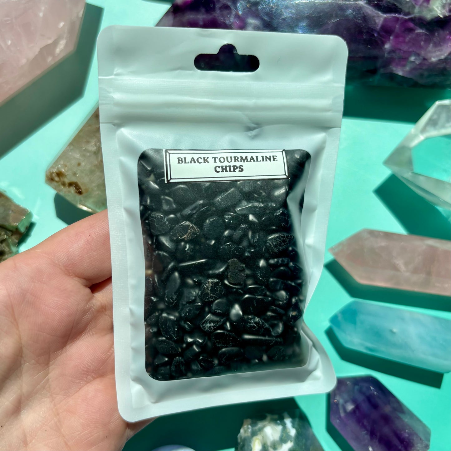 BLACK TOURMALINE CHIPS - (100g)