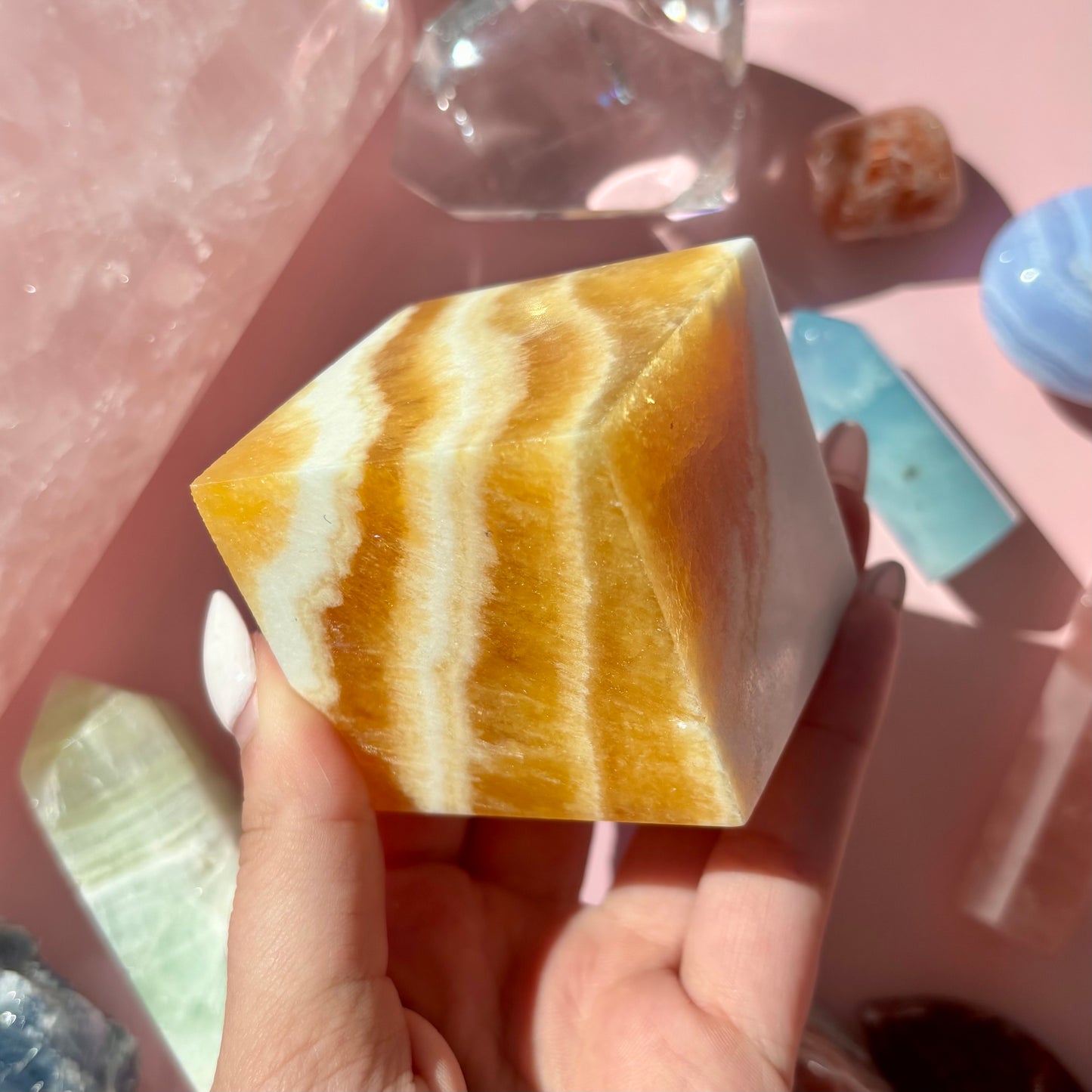 ORANGE CALCITE CUBES
