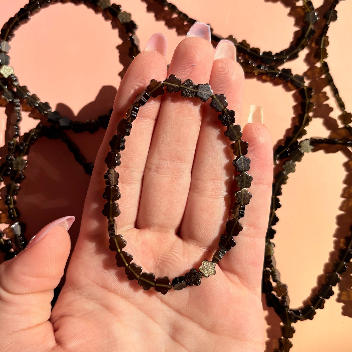 GOLD SHEEN OBSIDIAN BRACELET - FLOWER