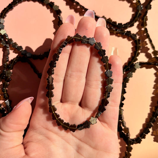 GOLD SHEEN OBSIDIAN BRACELET - FLOWER