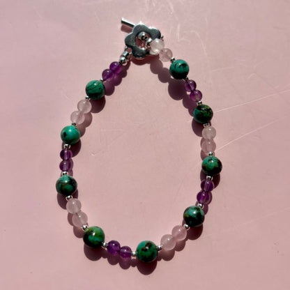 AMETHYST + ROSE QUARTZ + TURQUOISE BRACELET