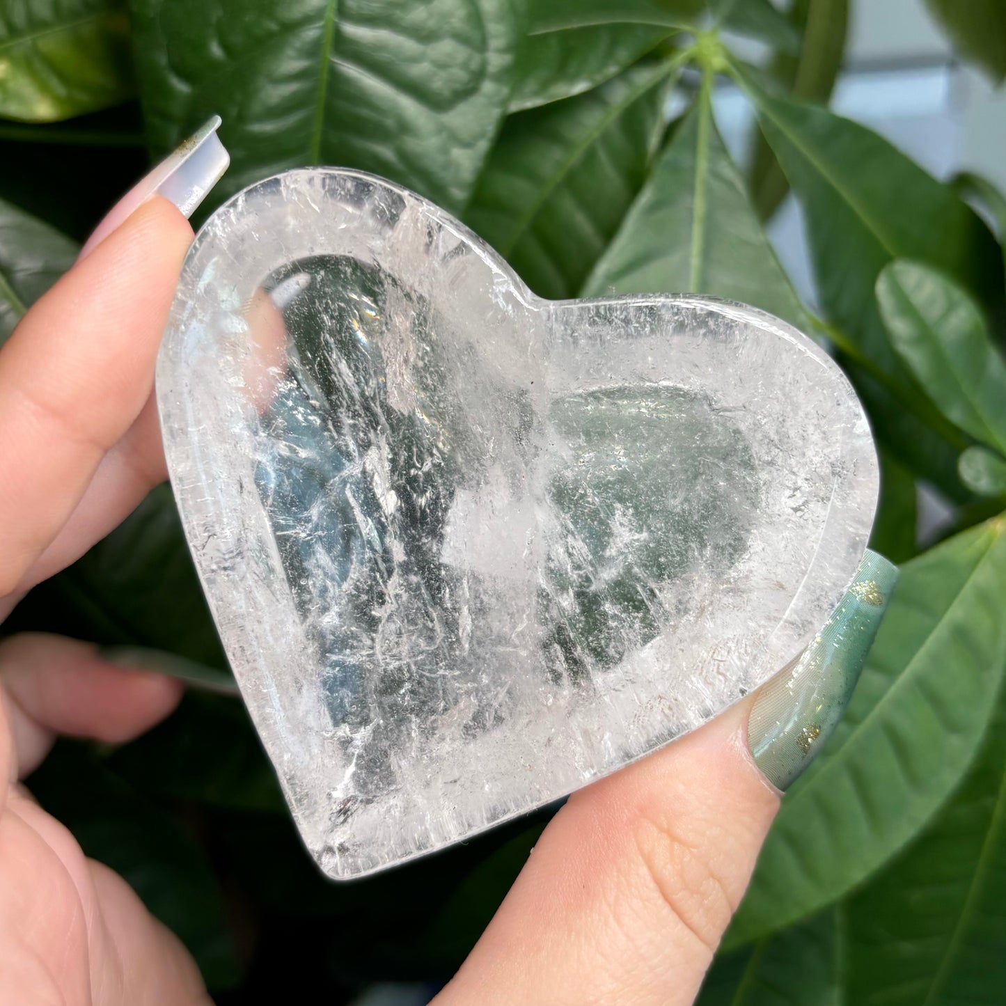 CLEAR QUARTZ HEART BOWLS