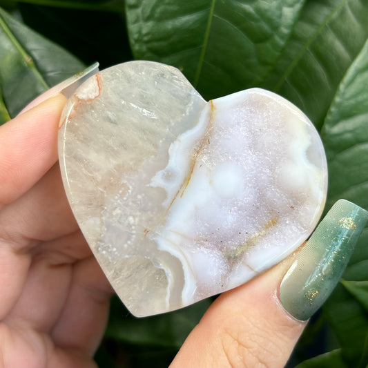 FLOWER AGATE HEART