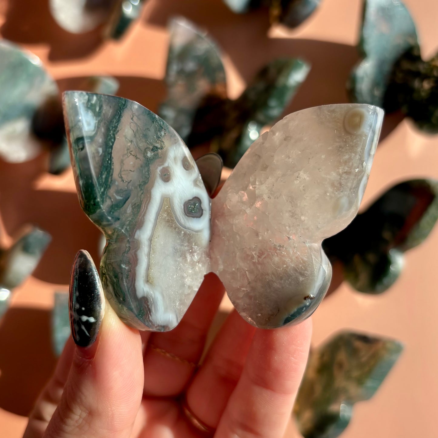 MOSS AGATE BUTTERFLY