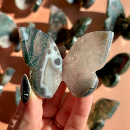MOSS AGATE BUTTERFLY