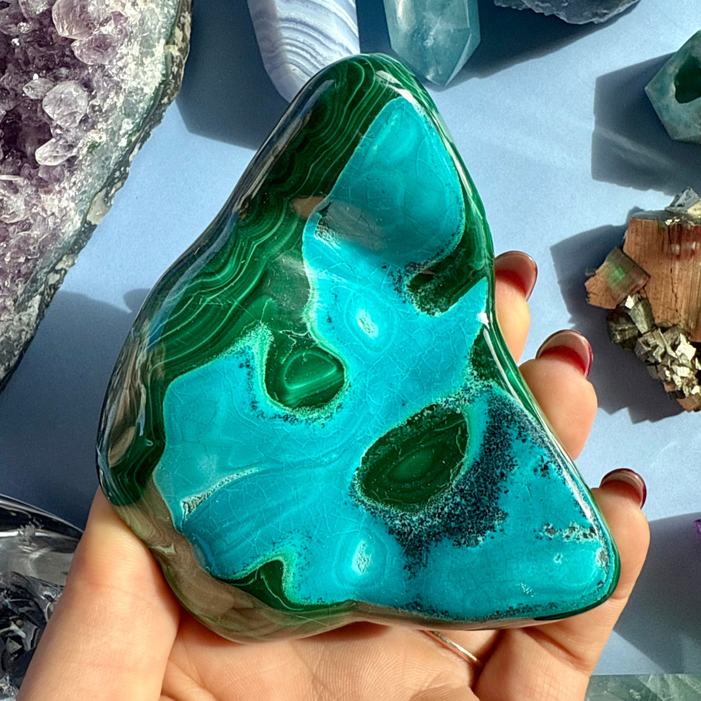 CHRYSOCOLLA MALACHITE FREEFORMS