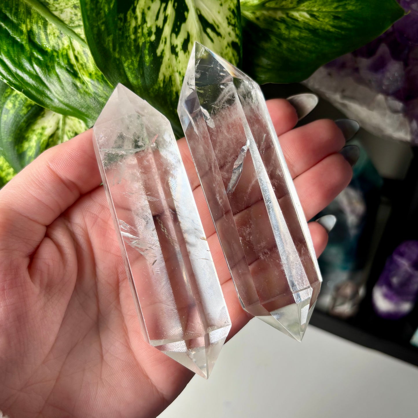 CLEAR QUARTZ DOUBLE TERMINATED POINTS