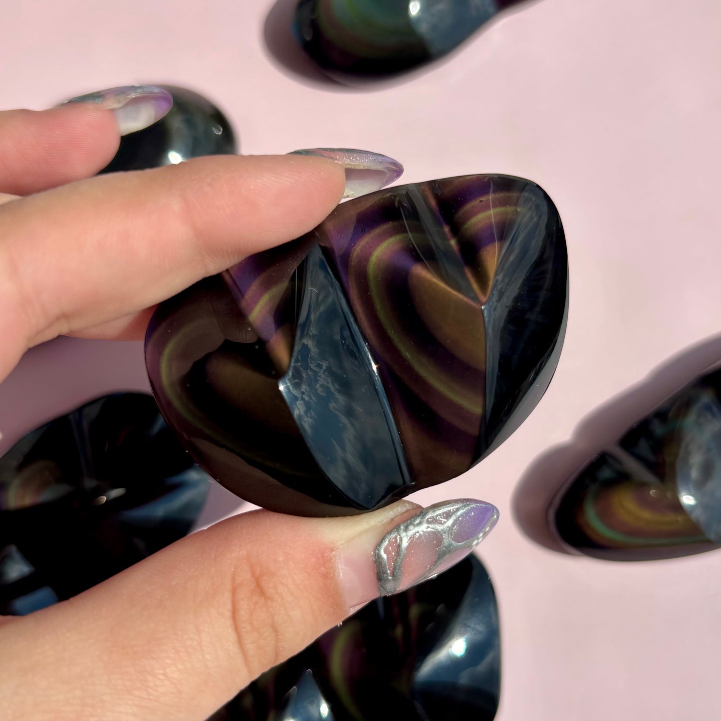 RAINBOW OBSIDIAN HEARTS