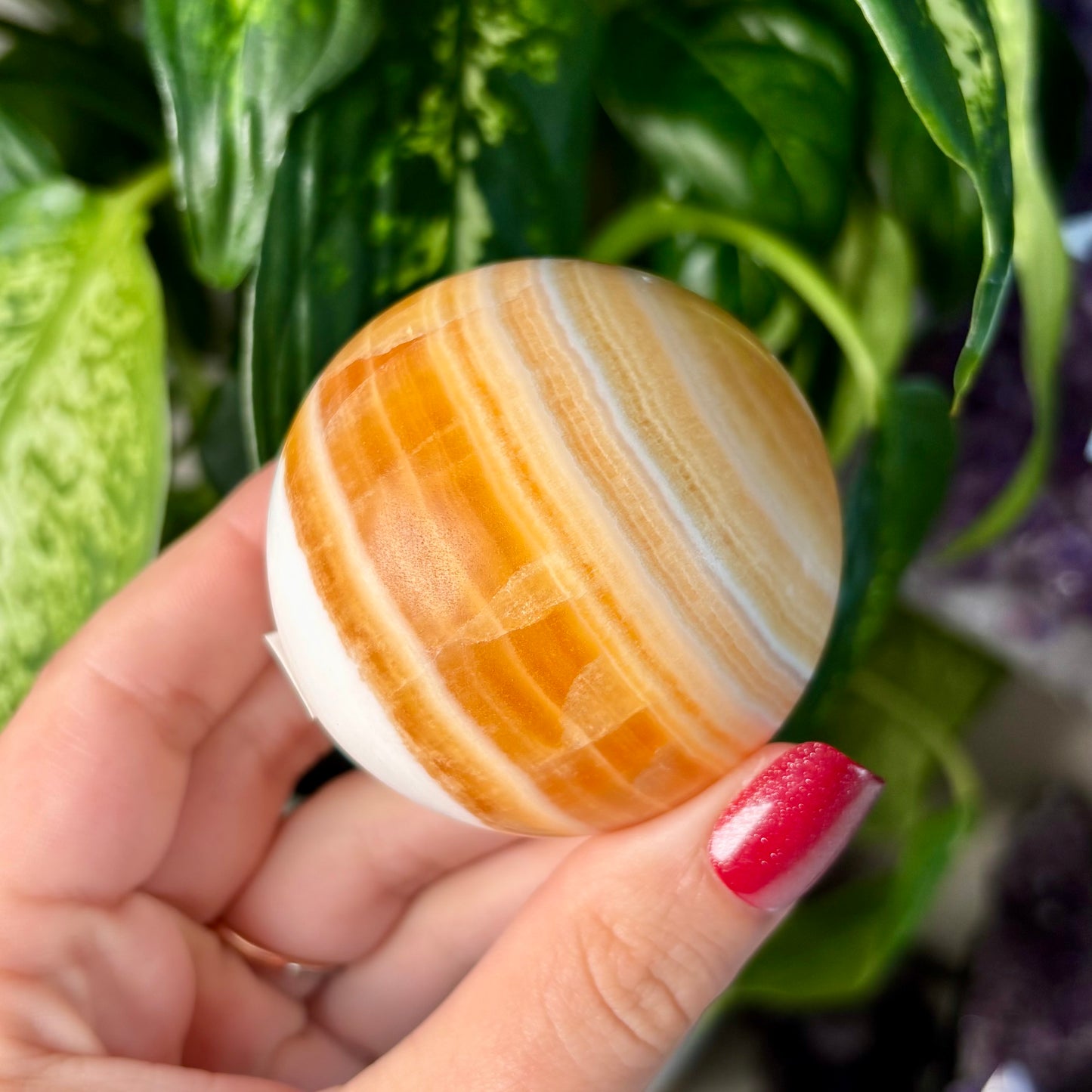ORANGE CALCITE SPHERES