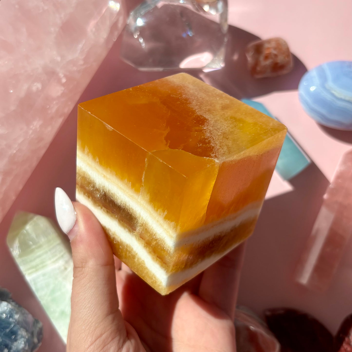 ORANGE CALCITE CUBES