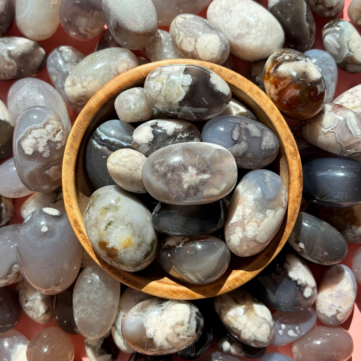 BLACK FLOWER AGATE TUMBLE