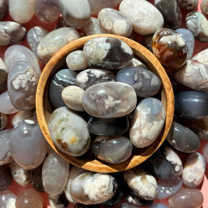 BLACK FLOWER AGATE TUMBLE