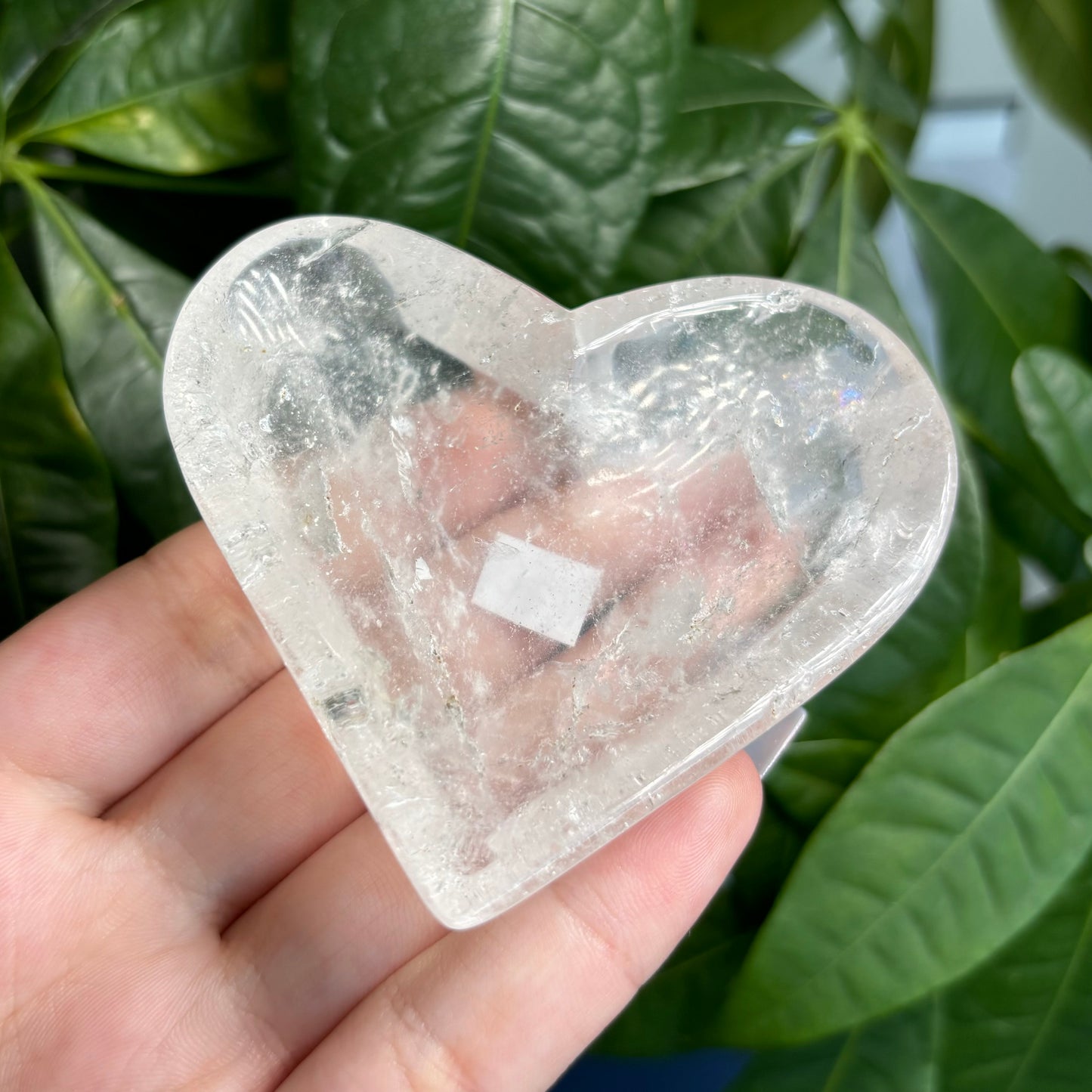 CLEAR QUARTZ HEART BOWLS